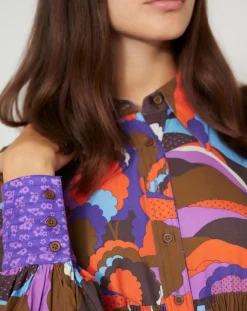 Discount Manoush Robe Purple Country print lilas