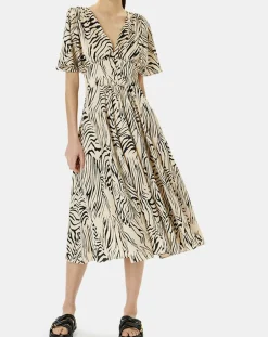 Online Zapa Robe Rafi imprimée zèbre noir/beige