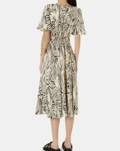 Online Zapa Robe Rafi imprimée zèbre noir/beige