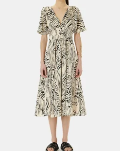 Online Zapa Robe Rafi imprimée zèbre noir/beige