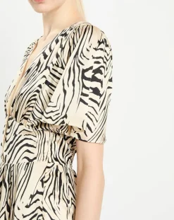 Online Zapa Robe Rafi imprimée zèbre noir/beige