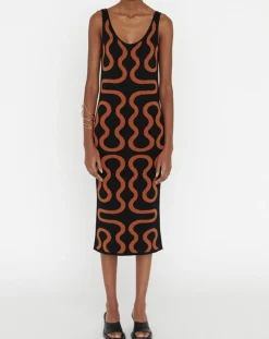 Sale Zapa Robe Ridley imprimée noir/marron