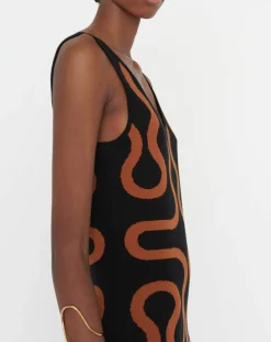 Sale Zapa Robe Ridley imprimée noir/marron