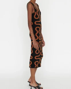 Sale Zapa Robe Ridley imprimée noir/marron