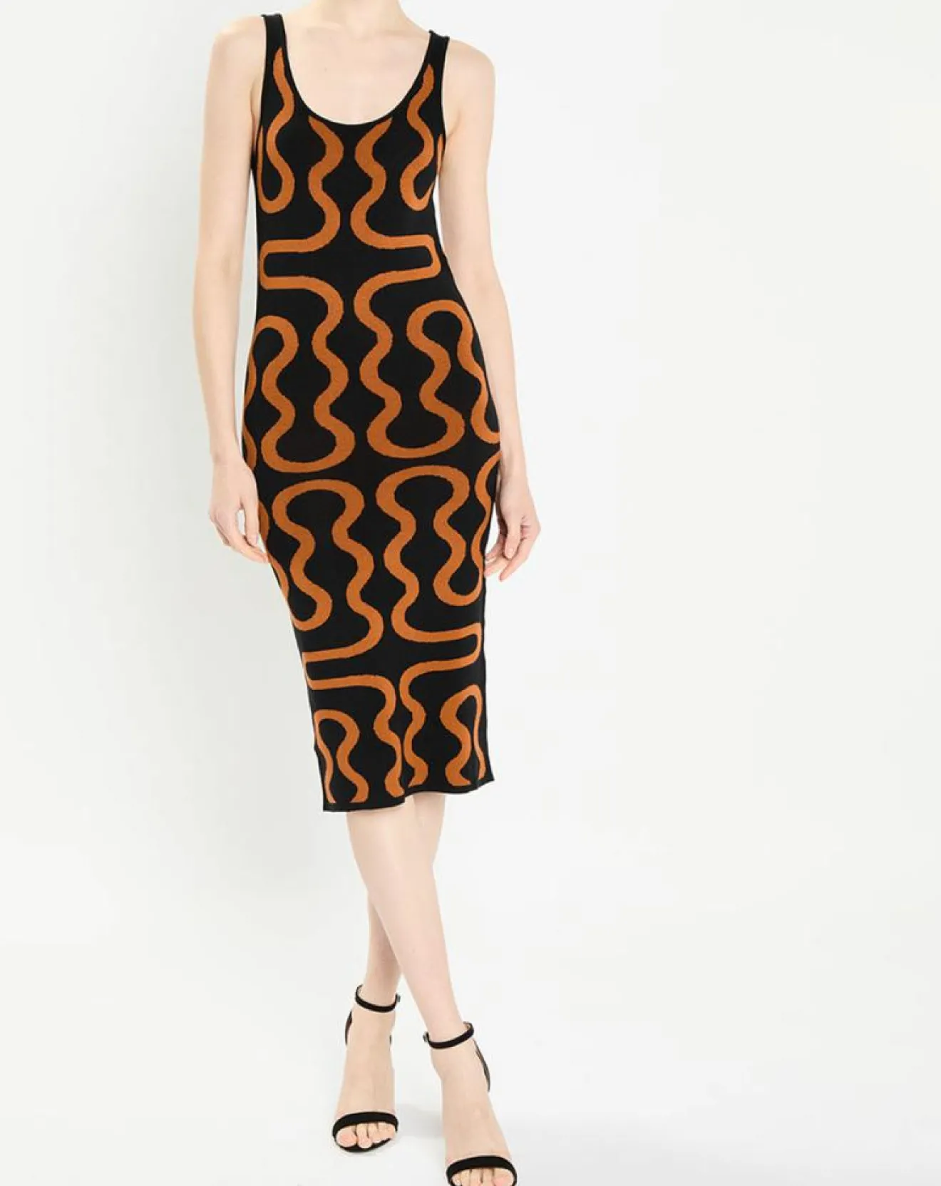 Sale Zapa Robe Ridley imprimée noir/marron