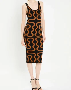 Sale Zapa Robe Ridley imprimée noir/marron