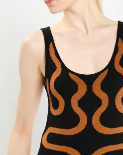 Sale Zapa Robe Ridley imprimée noir/marron