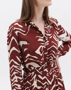 Best Caroll Robe Rlilie imprimée bordeaux