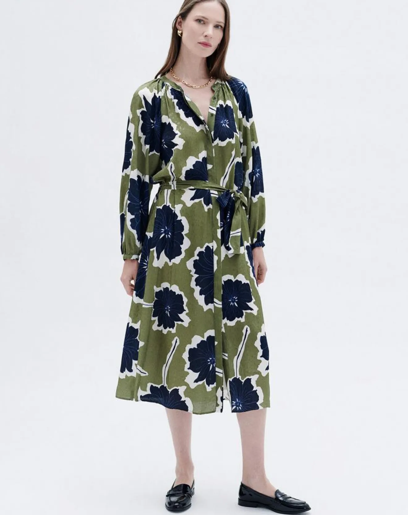 Femme Caroll Robe Rmolly à fleurs fougère