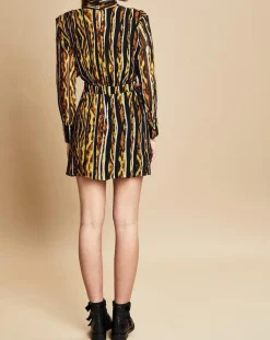 Sale Belair Robe Royaume imprimée noir/jaune