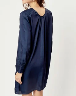 Femme See u Soon Robe satinée Giulia bleu marine