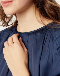 Femme See u Soon Robe satinée Giulia bleu marine