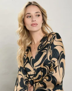 Clearance Hartford Robe satinée Rosal beige/marine