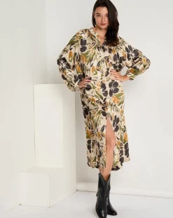 Clearance See u Soon Robe toucher doux Maya imprimée vert/ocre/beige