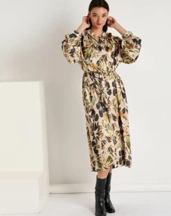 Clearance See u Soon Robe toucher doux Maya imprimée vert/ocre/beige