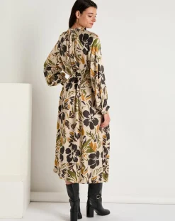 Clearance See u Soon Robe toucher doux Maya imprimée vert/ocre/beige