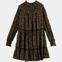 Femme Scotch & Soda Robe évasée col smockée imprimé floral multicolore