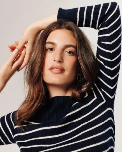 Femme Rodier Robe Xénia rayée bleu nuit