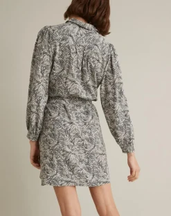 Online Cyrillus Robe-chemise imprimée Graphic Leaves bleue