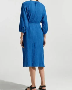 Discount Garance Paris Robe-chemise midi Lao bleu vif