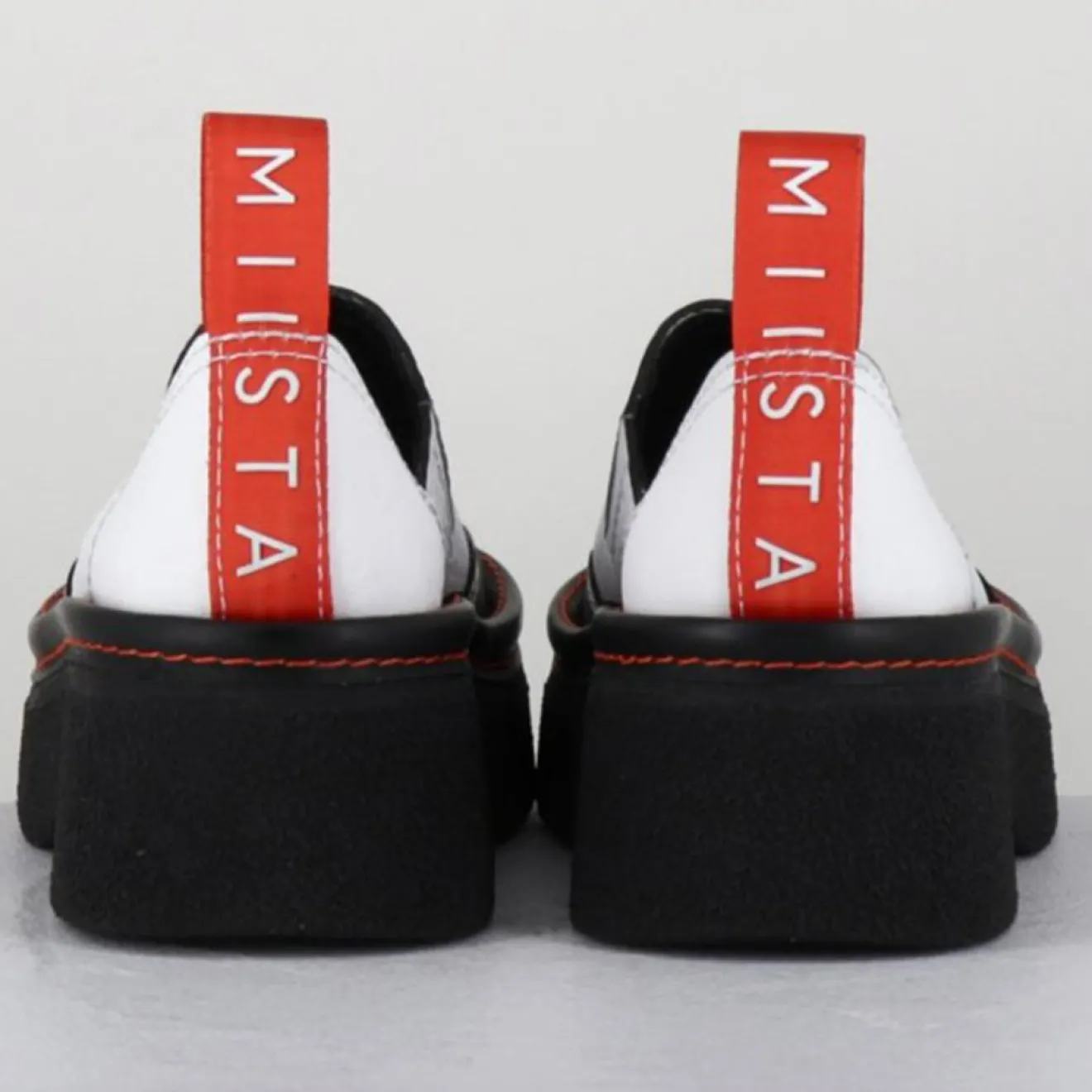 E8 By Miista Sabots en Cuir Mercedes blancs - Talon 6 cm