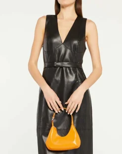 Femme By Far Sac à main en Cuir Baby Amber Semi Pate orange - 16x22x6 cm