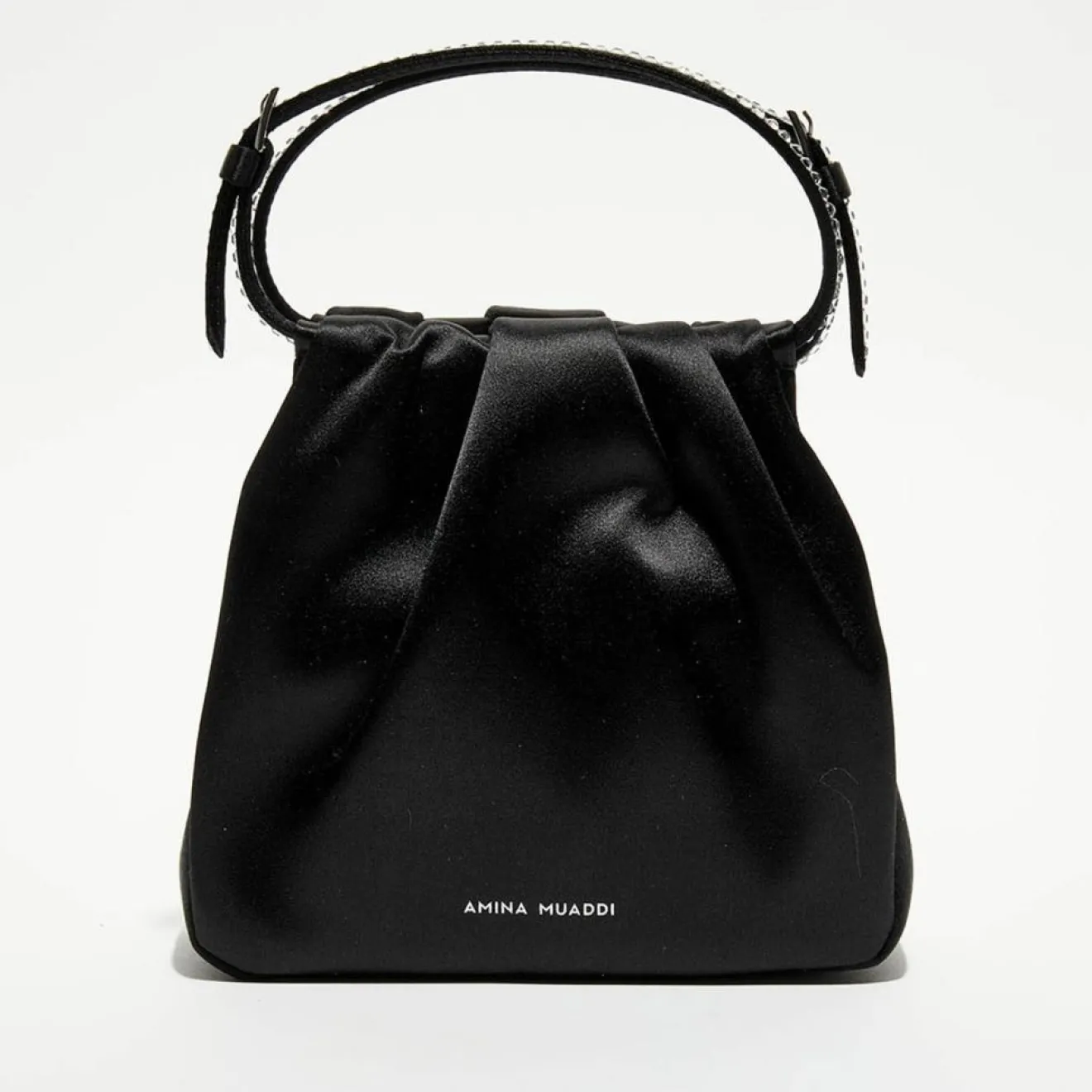 Femme Amina Muaddi Sac à main en Soie cristal Vittoria noir - 16.5x16x7 cm
