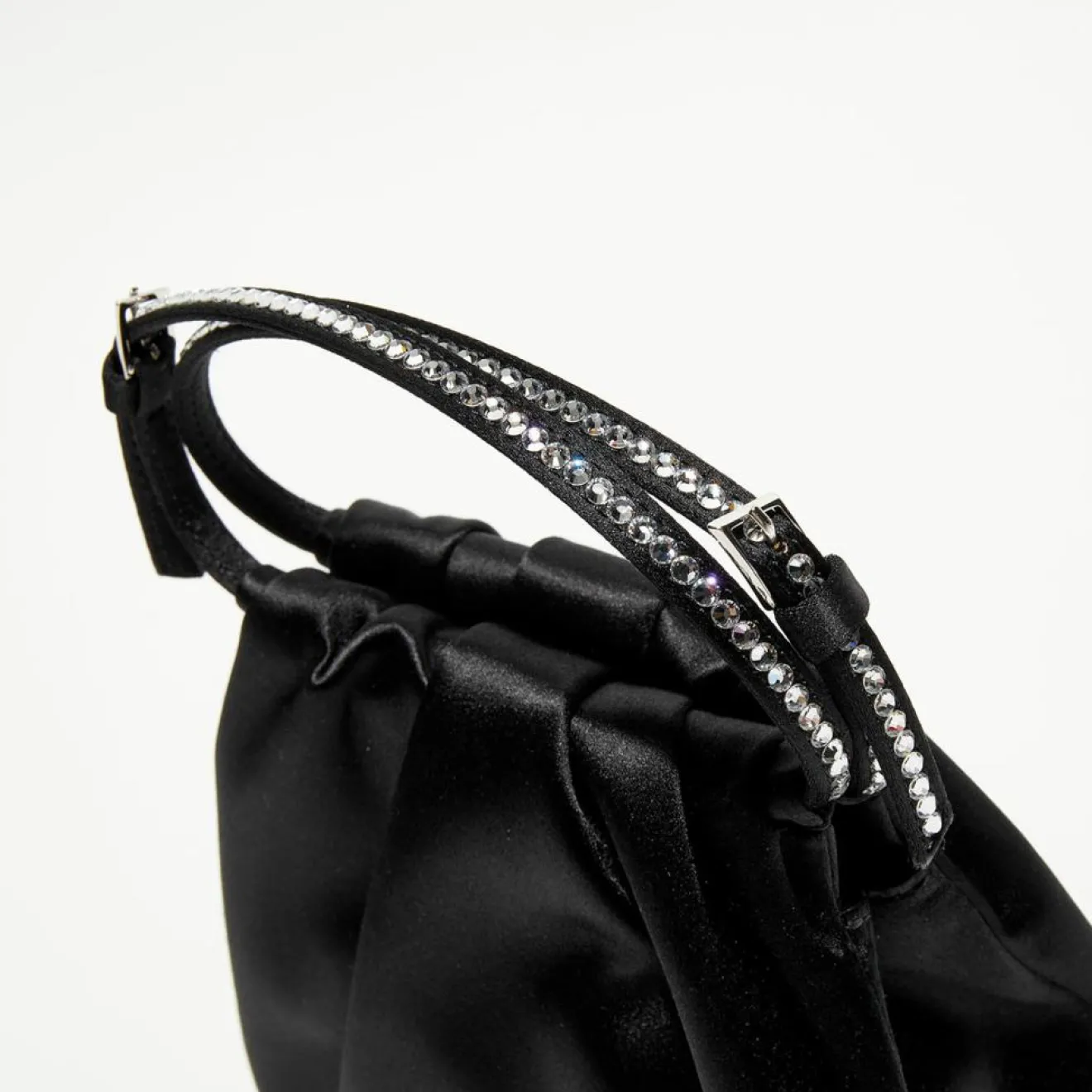 Femme Amina Muaddi Sac à main en Soie cristal Vittoria noir - 16.5x16x7 cm