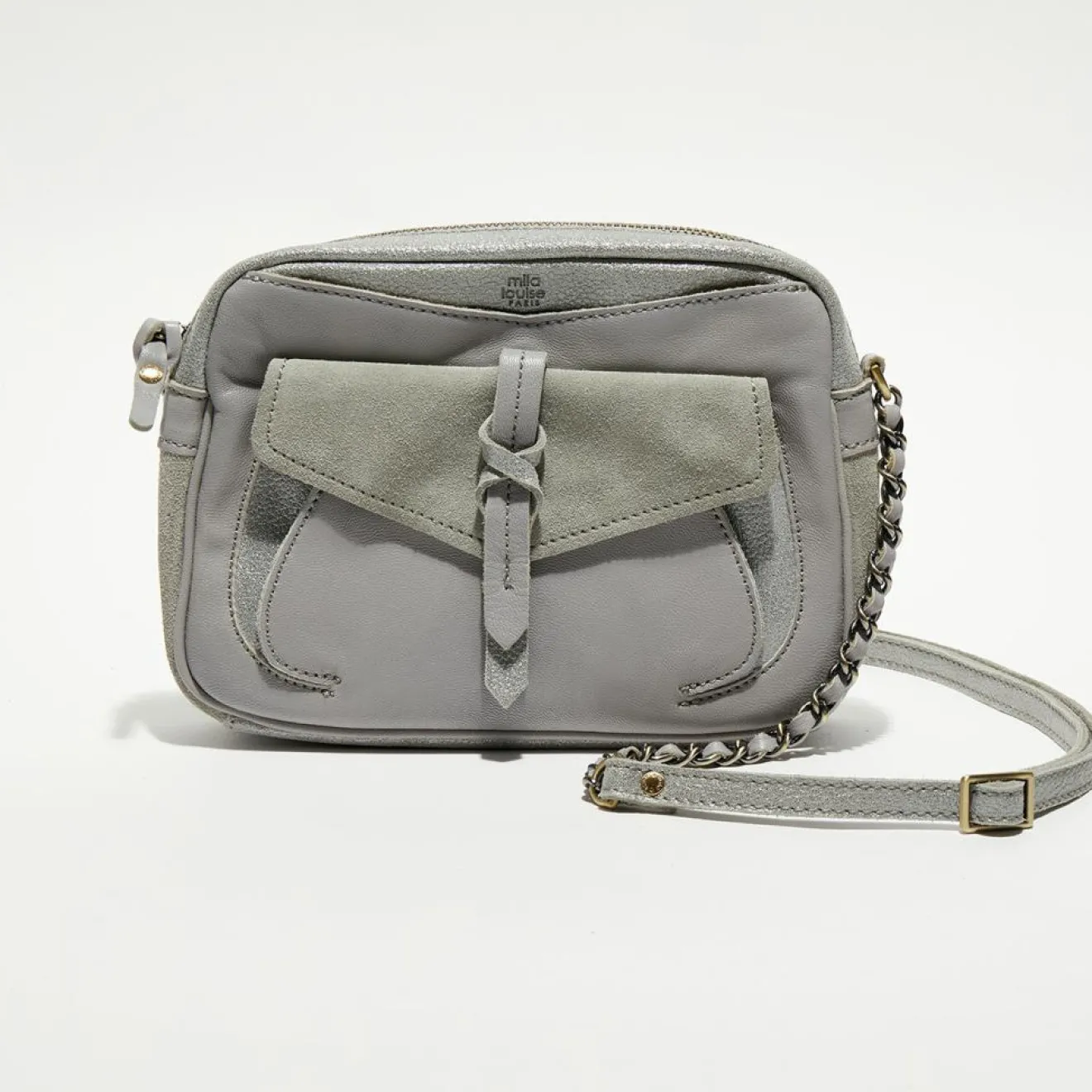 Femme Mila Louise Sac bandoulière en Cuir Orelia Cross vert menthe - 23x17.5x7 cm