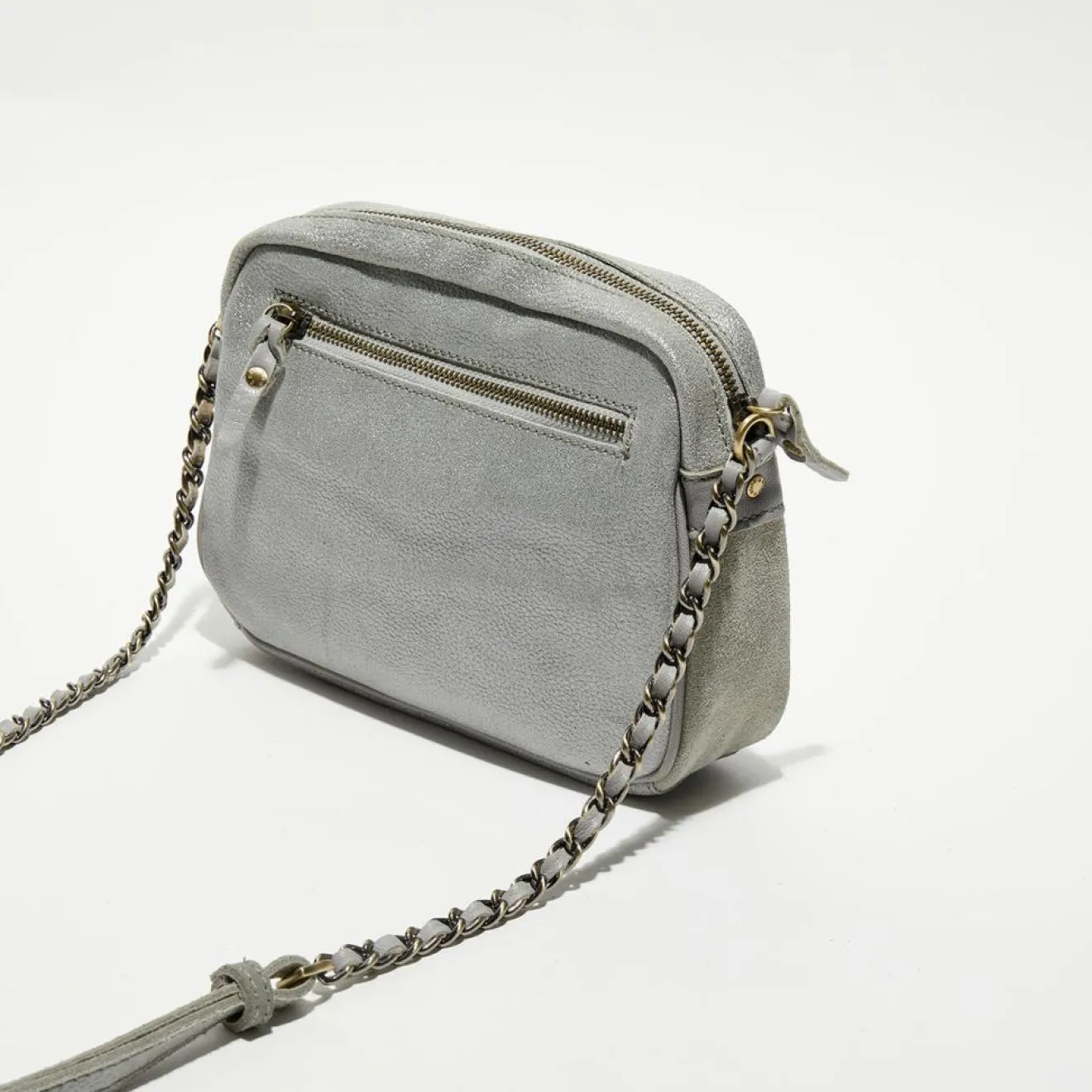 Femme Mila Louise Sac bandoulière en Cuir Orelia Cross vert menthe - 23x17.5x7 cm