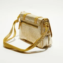 Best Mila Louise Sac besace en Cuir Bess J jaune - 25x20x7 cm