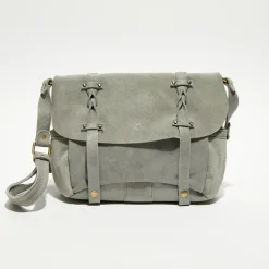 Sale Mila Louise Sac besace en Cuir Olou X vert menthe - 35x23x13 cm