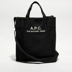 Outlet A.P.C. Sac cabas en toile Récupération noir - 40x36x11 cm
