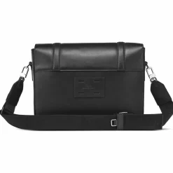 Best Maison Faret Sac en Cuir & Toile enduite Moulleau rouge/noir - 22x30x9 cm