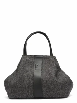 Online Maison Faret Sac en Feutre Pin Gris - 20,5x26,5x15,5 cm
