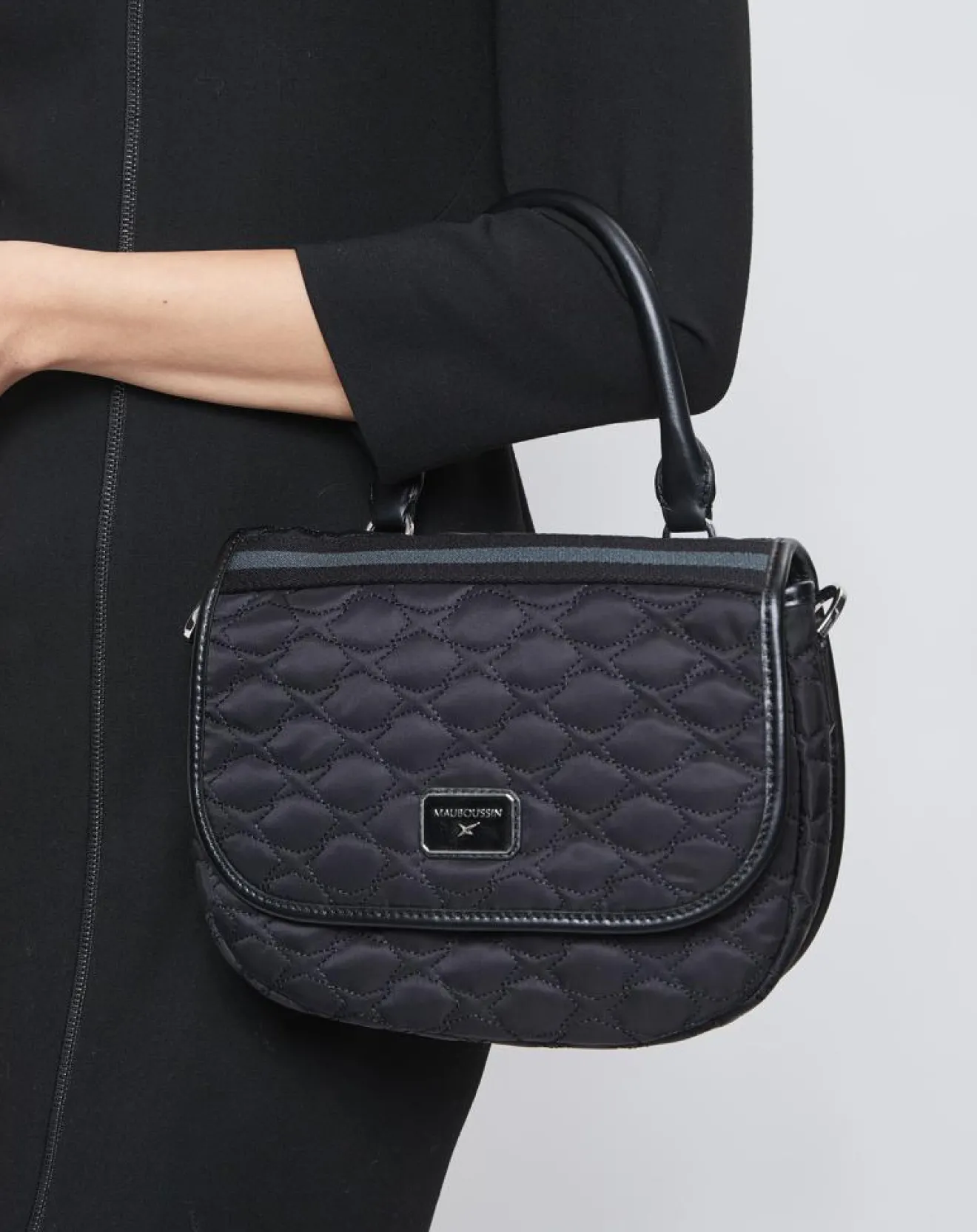 Femme Mauboussin Sac en Toile brodée Je t'Attends Je t'Aime nº2 noir - 20x25x8 cm