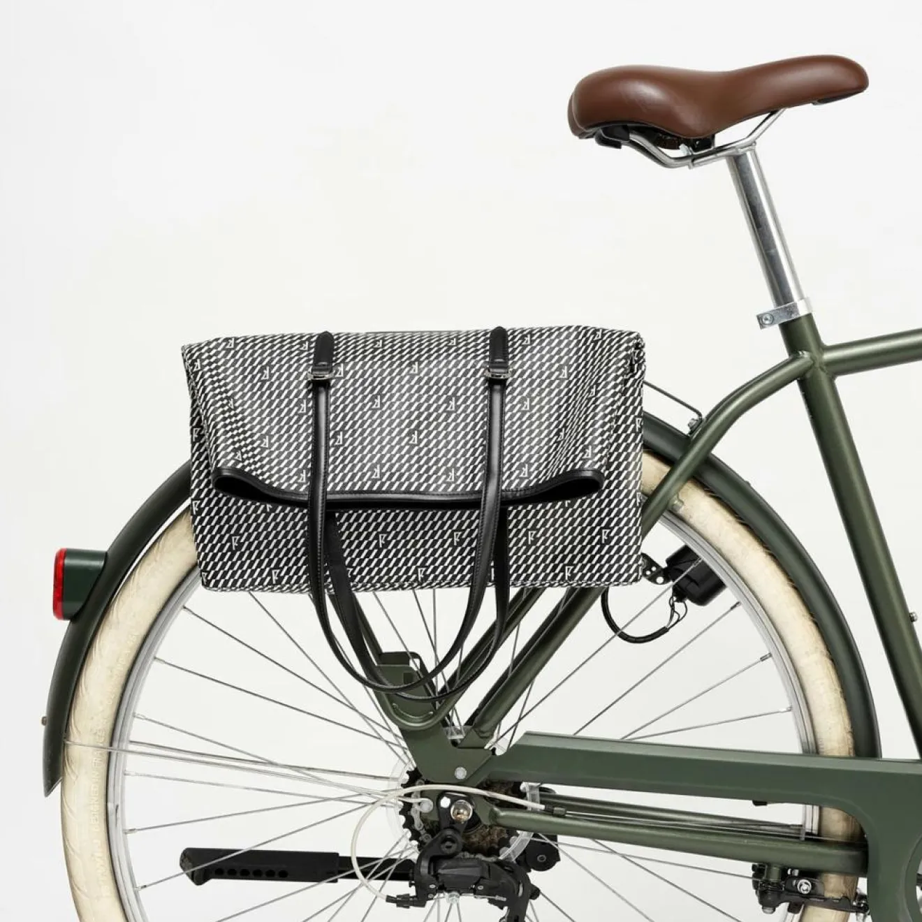 Femme Maison Faret Sac en Toile enduite & Cuir Faret noir/blanc - 38x36x8.5 cm