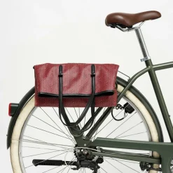 Online Maison Faret Sac en Toile enduite & Cuir Faret rouge/noir - 38x36x8.5 cm