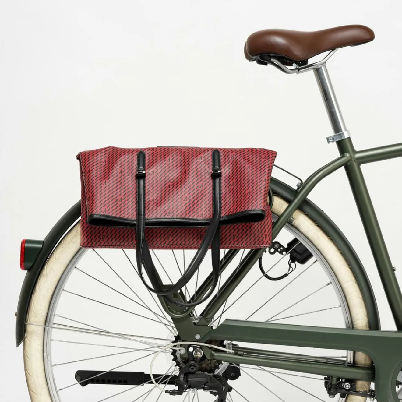 Online Maison Faret Sac en Toile enduite & Cuir Faret rouge/noir - 38x36x8.5 cm