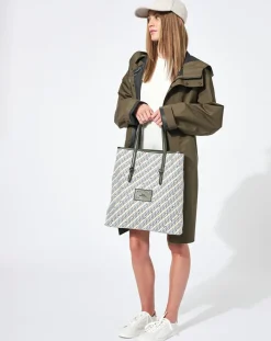 Sale Maison Faret Sac en Toile enduite & Cuir Faret vert/multicolore - 38x36x8.5 cm