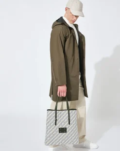 Sale Maison Faret Sac en Toile enduite & Cuir Faret vert/multicolore - 38x36x8.5 cm