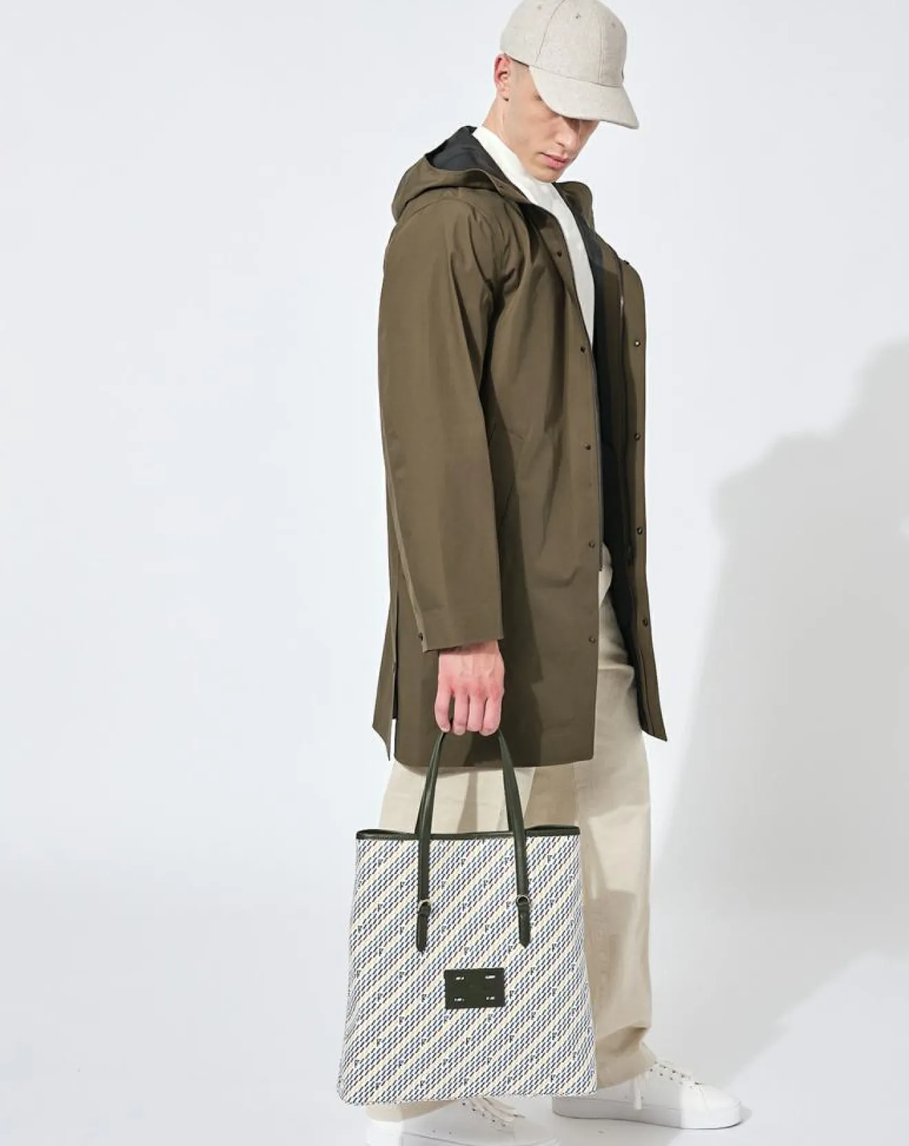 Sale Maison Faret Sac en Toile enduite & Cuir Faret vert/multicolore - 38x36x8.5 cm