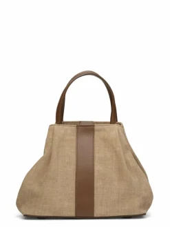 Clearance Maison Faret Sac en Toile Pin Beige - 20,5x26,5x15,5 cm