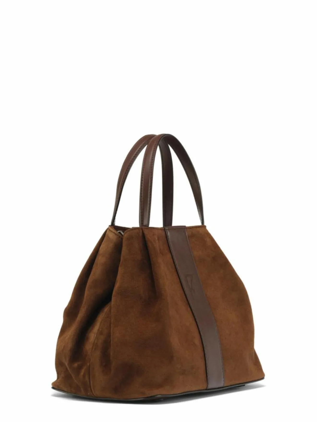 Femme Maison Faret Sac en Velours de Cuir Pin Marron - 20,5x26,5x15,5 cm