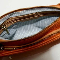 Femme Mila Louise Sac pochette en Cuir Inde orange clair - 22x15x2 cm