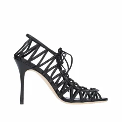 Femme Manolo Blahnik Sandales en cuir Hamza 105 noires