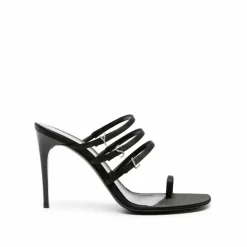 Femme Saint Laurent Sandales en satin Jerry 95 noires