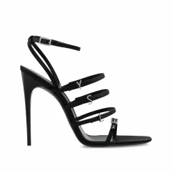 Hot Saint Laurent Sandales en satin Jerry noires