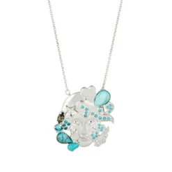 Femme Reminiscence Sautoir Zodiac Vierge Turquoise argenté