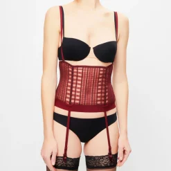 Femme La Perla Serre-taille à bretelles Tulle Soutache bordeaux